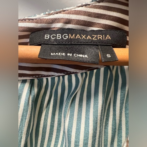 BCBGMaxAzria Striped Silk Halter Tank Size S - Picture 2 of 4